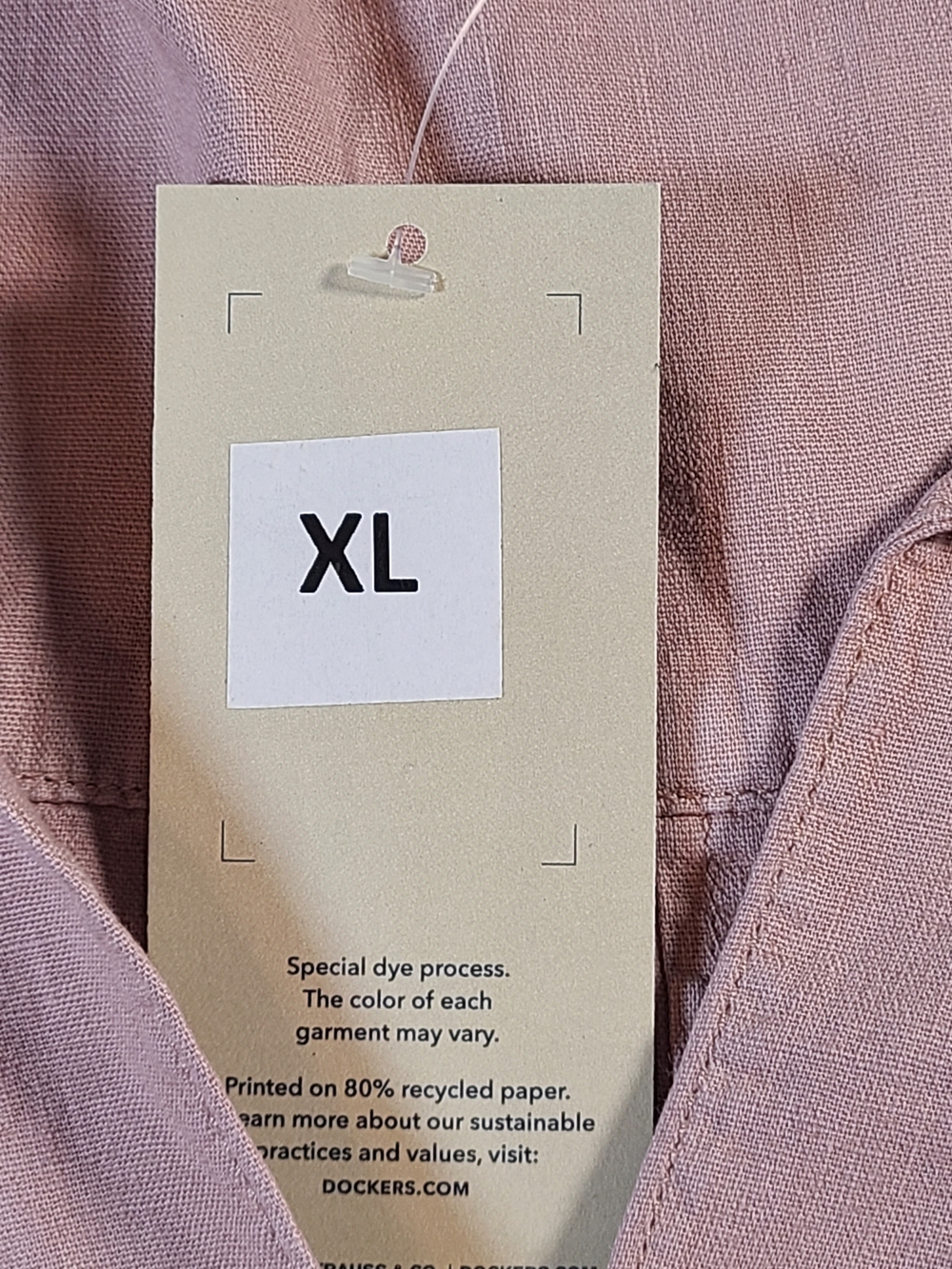 Dockers Blush Pink Womens XL V-Neck Linen Blend Stylish Dress - Picture 6 of 13